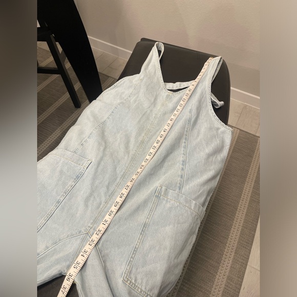 We the free free people High Roller Overall Denim Jumpsuit Size Large - Picture 8 of 10